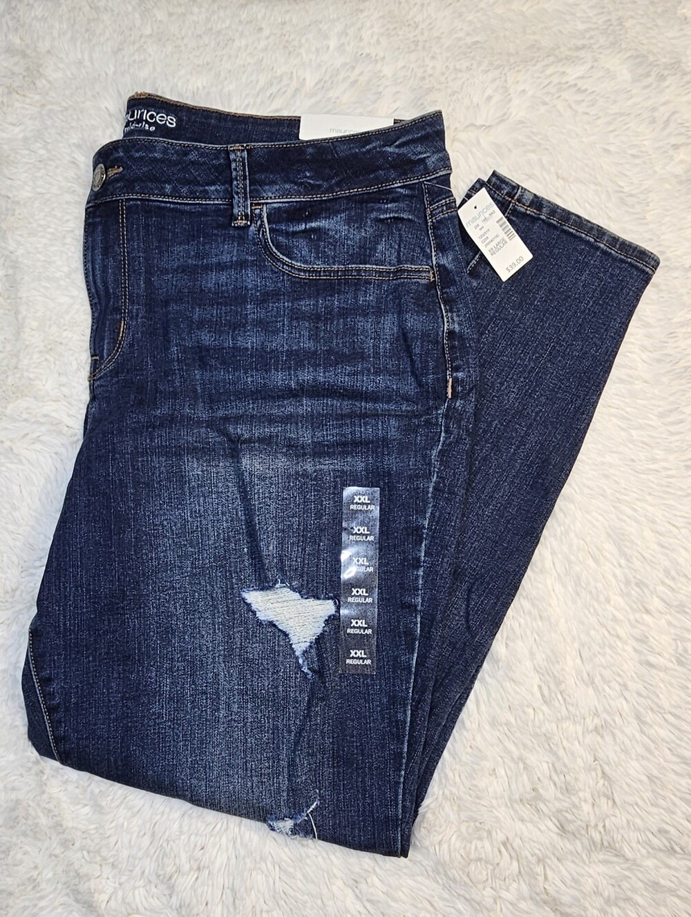 Maurices XXL Distressed Mid-Rise Tapered Jeans – NWT